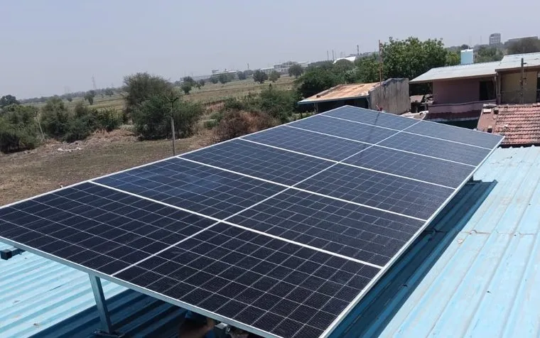 Rooftop solar we installed in VORASANNI